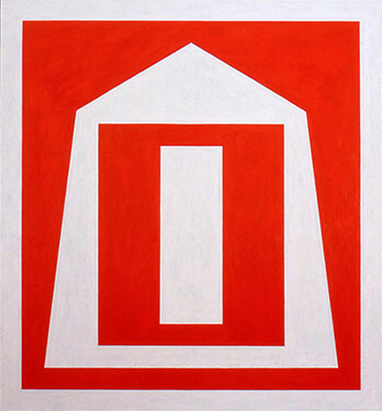 painting, Red White Tent, by Andrew Spence.